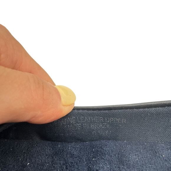 Walking Cradles NARROW Dark Navy Leather Round Toe Slip On Cushioned Ballet Flat - Picture 10 of 11